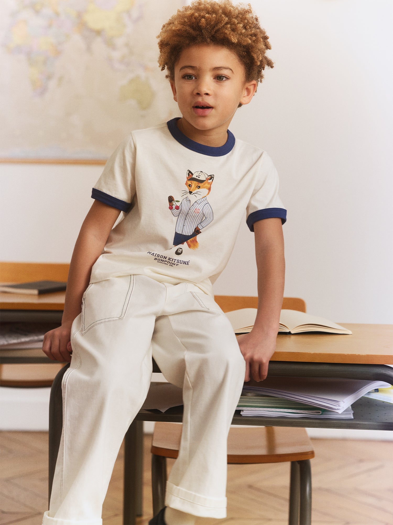 T-shirt en coton biologique imprimé renard