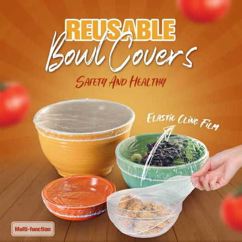 100pcs Disposable Stretch Film for Bowls & Plates, Elastic Container Lids, Plastic Wrap Alternative for Leftovers, Fruit, Vegetables & Kitchen Food