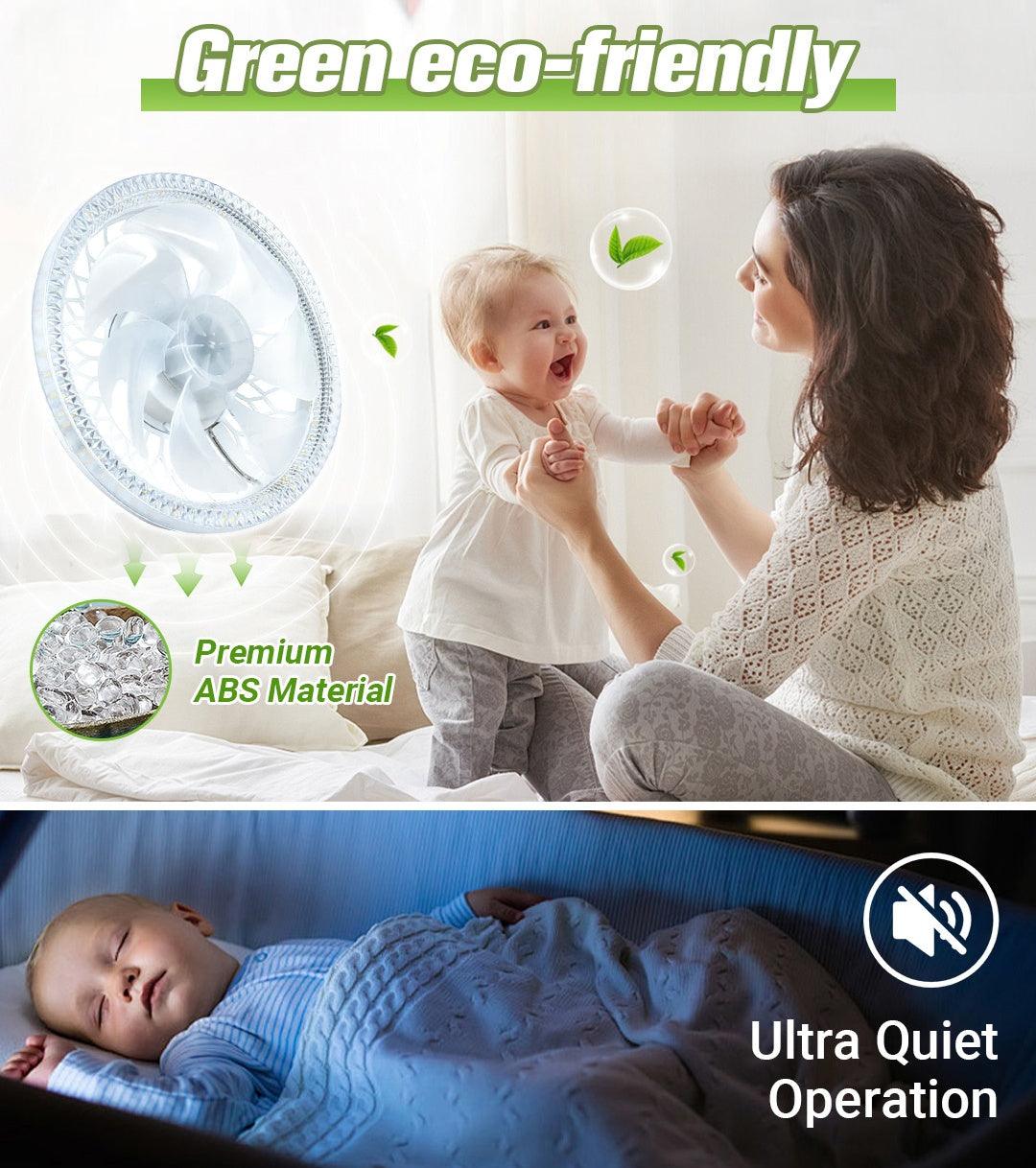 Ventilateur plafonnier silencieux réglable 2-en-1 avec télécommande
