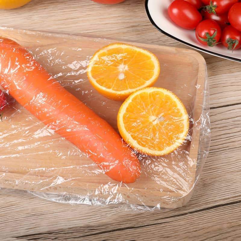 100pcs Disposable Stretch Film for Bowls & Plates, Elastic Container Lids, Plastic Wrap Alternative for Leftovers, Fruit, Vegetables & Kitchen Food
