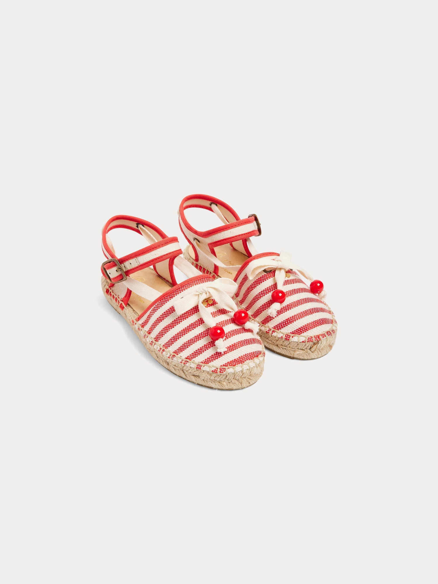 Espadrilles rayées à nœuds