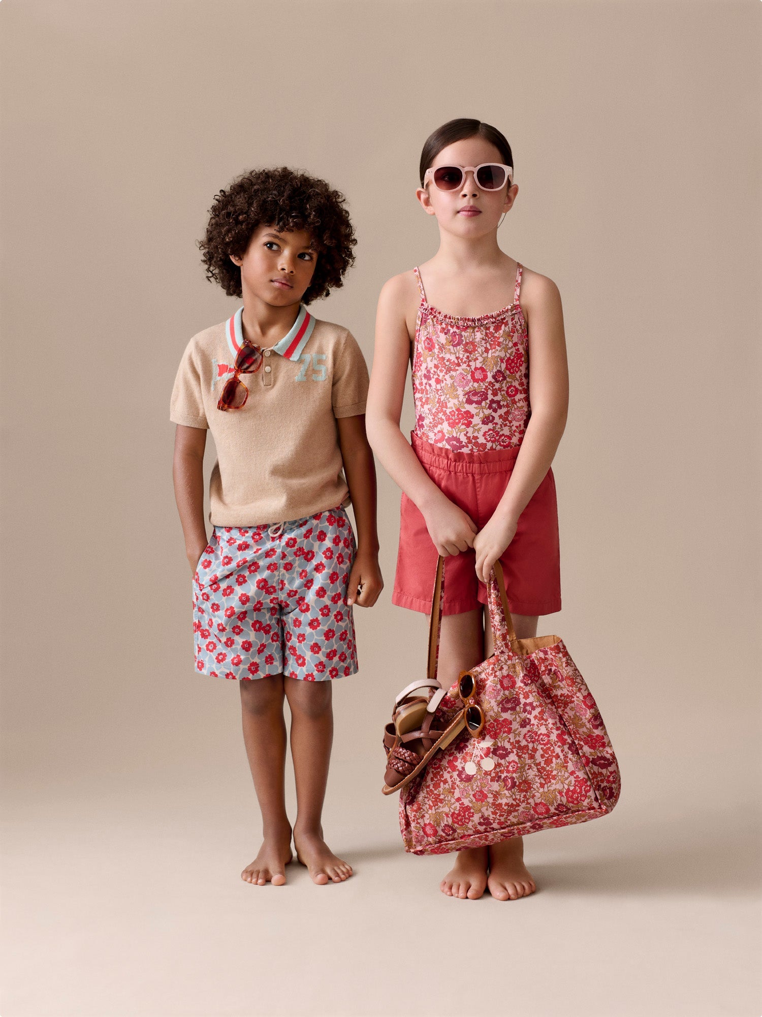 Short de bain imprimé fleuri