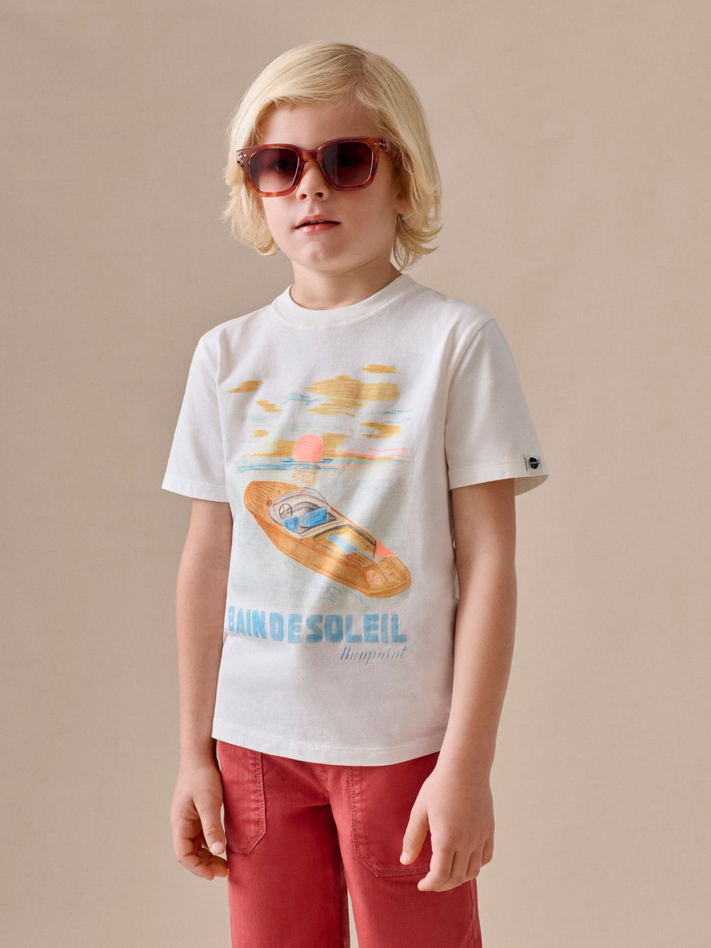 T-shirt imprimé bain de soleil en coton biologique