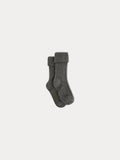 chaussettes courtes en tricot chiné gris