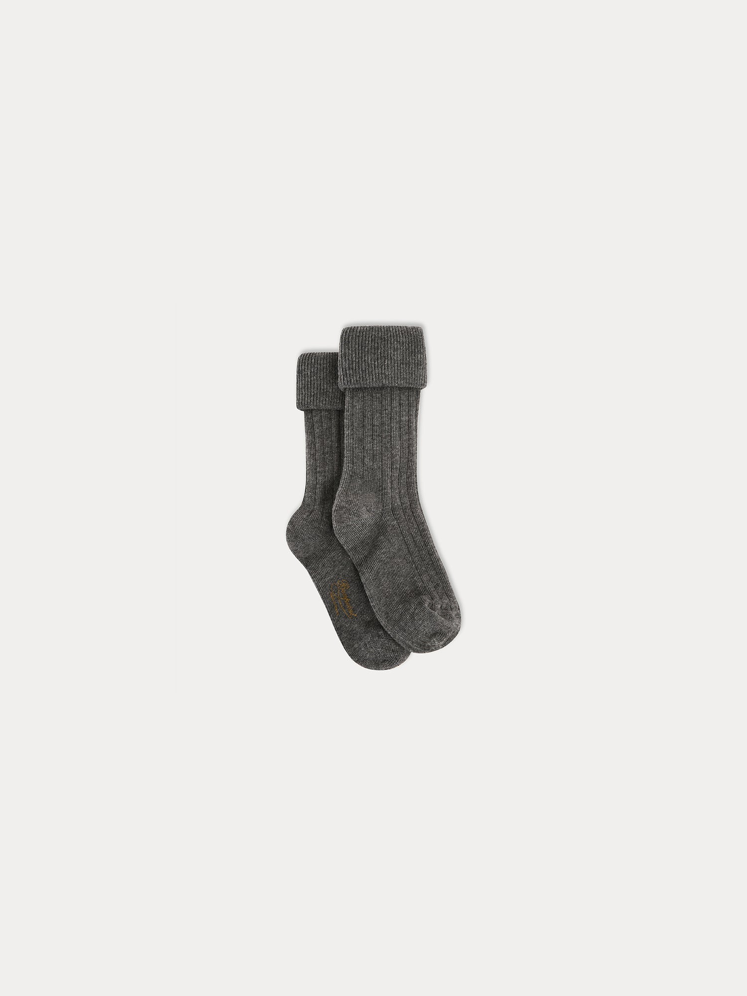 chaussettes courtes en tricot chiné gris