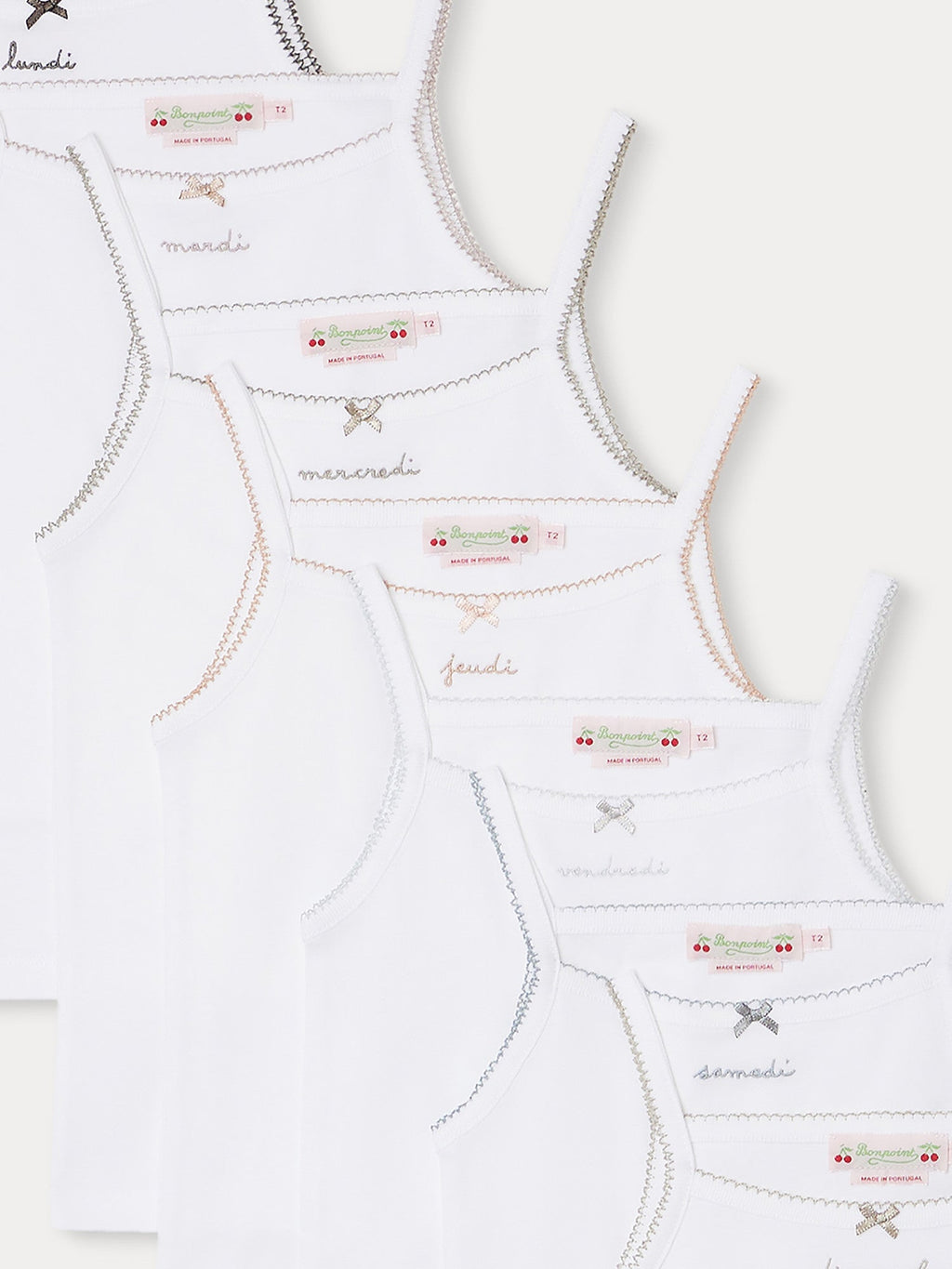 débardeurs en coton biologique brodés