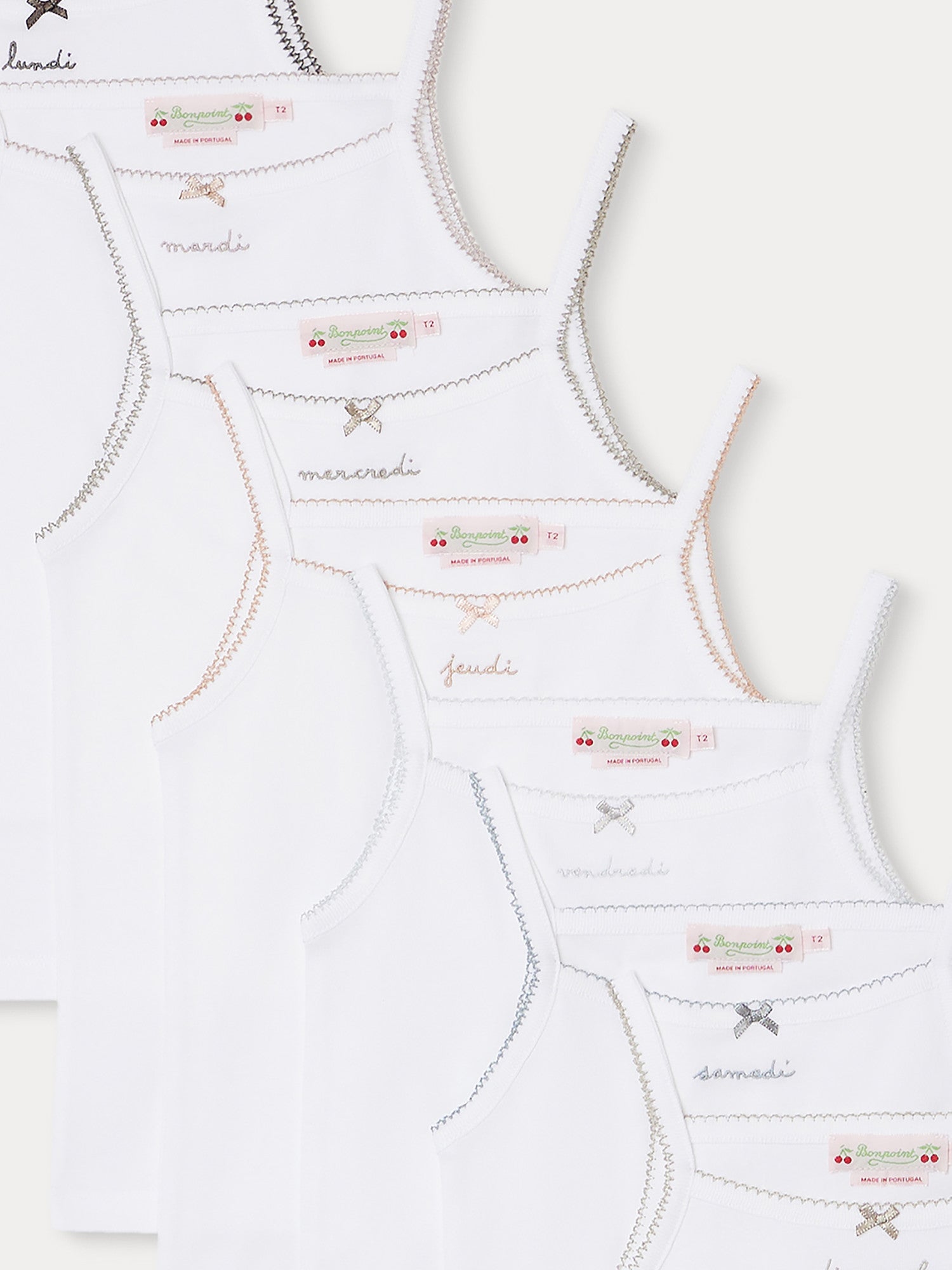 débardeurs en coton biologique brodés