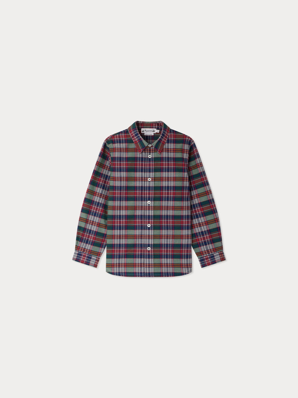 chemise à carreaux en coton avec col boutonné