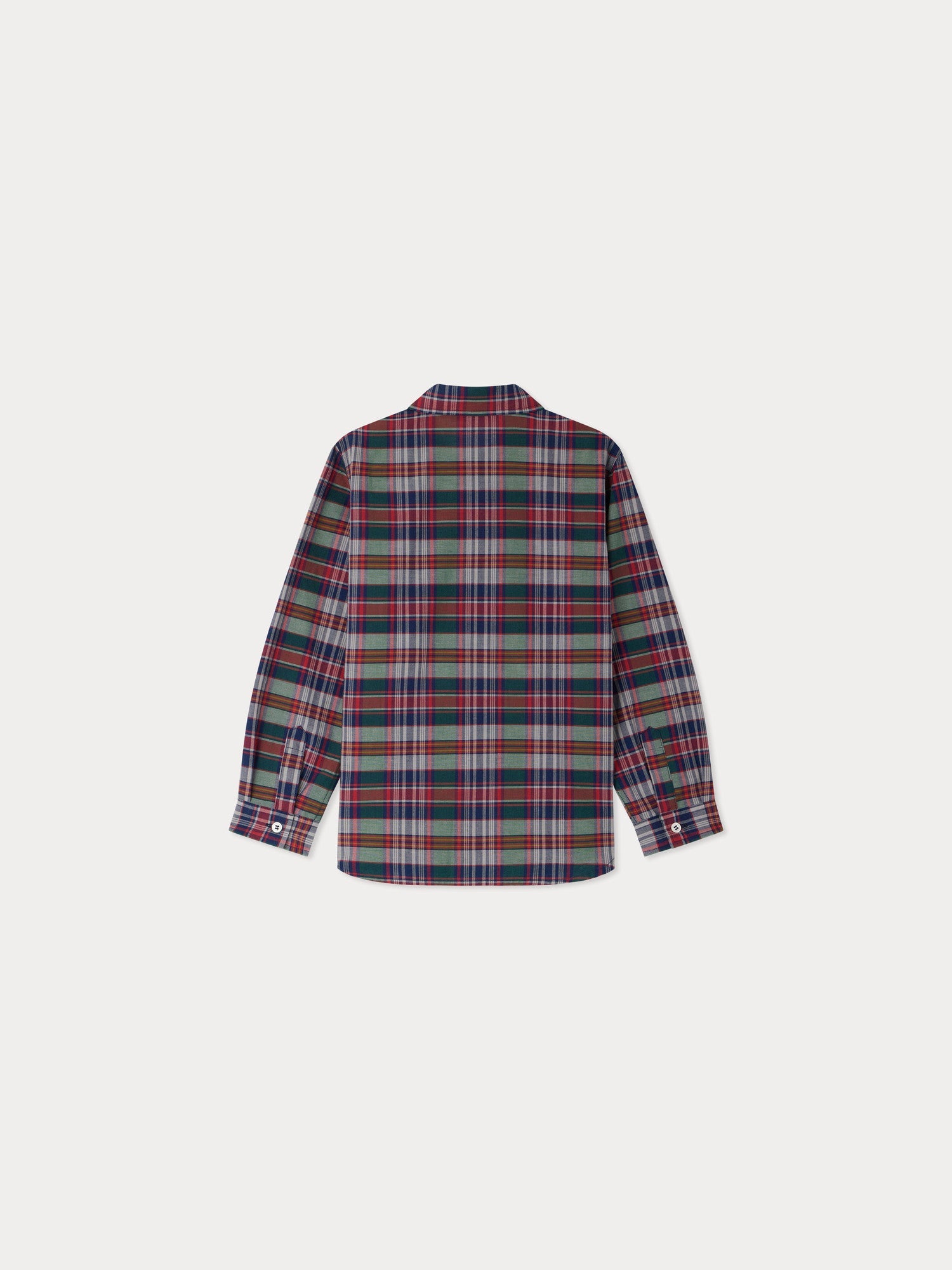chemise à carreaux en coton avec col boutonné