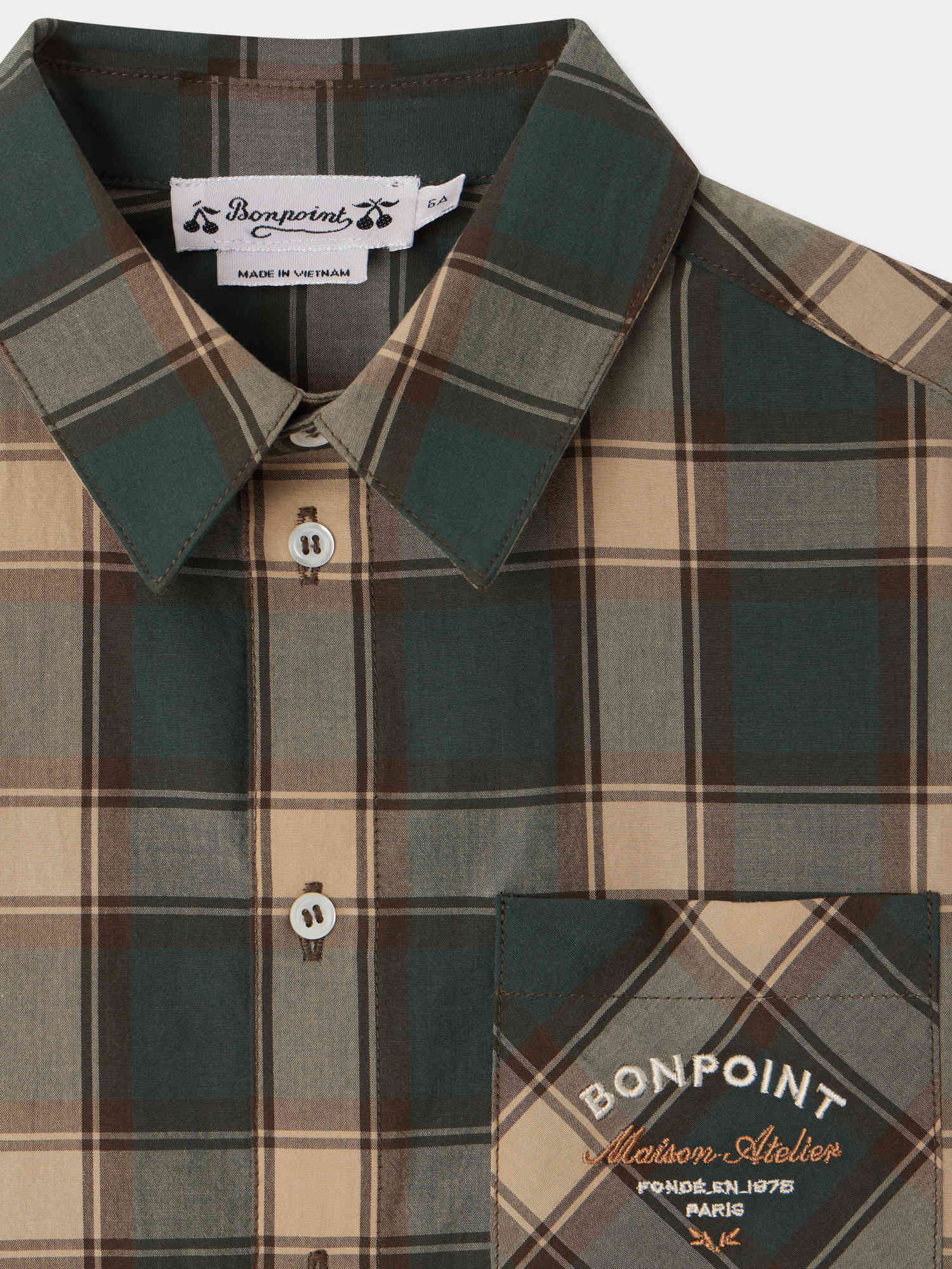 Chemise brodée à carreaux