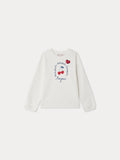 sweat-shirt à imprimé cerises