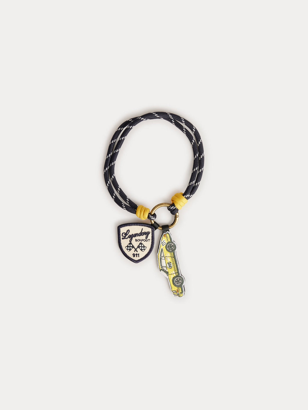 Porte-clés en cuir et laine