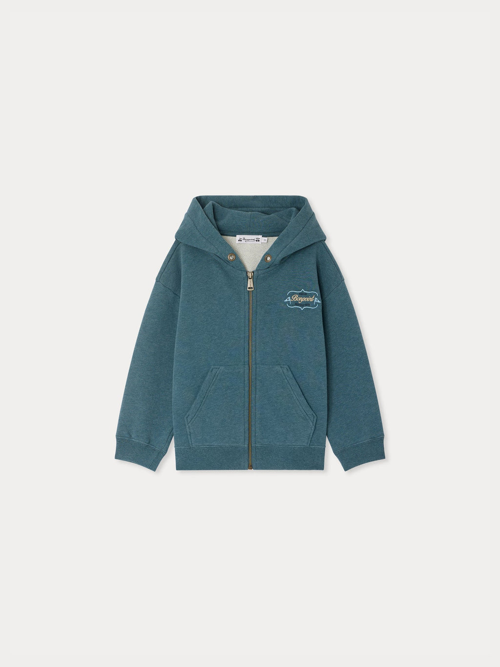 Sweat à capuche vert émeraude en coton biologique