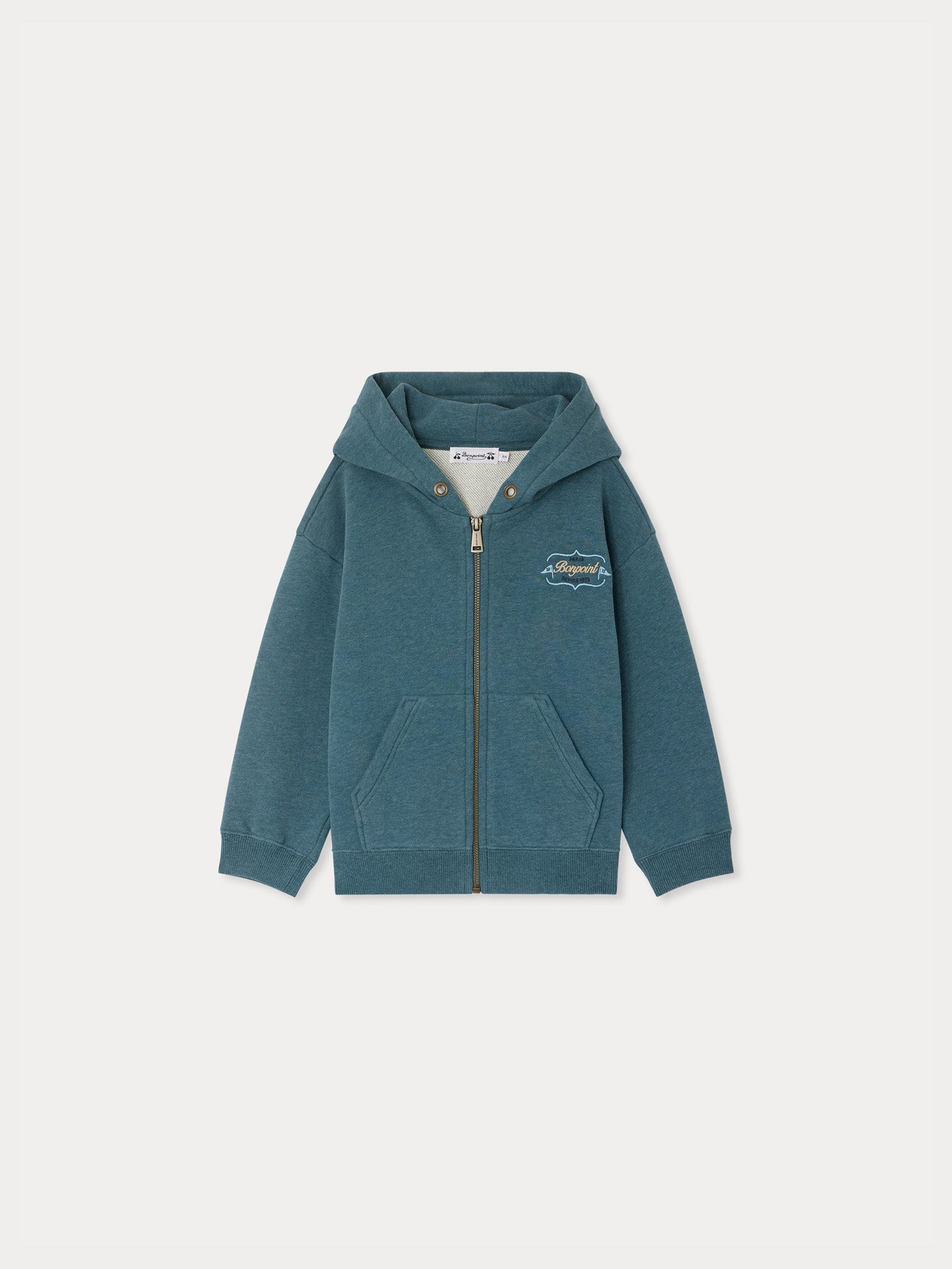Sweat à capuche vert émeraude en coton biologique