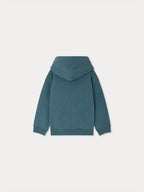 Sweat à capuche vert émeraude en coton biologique