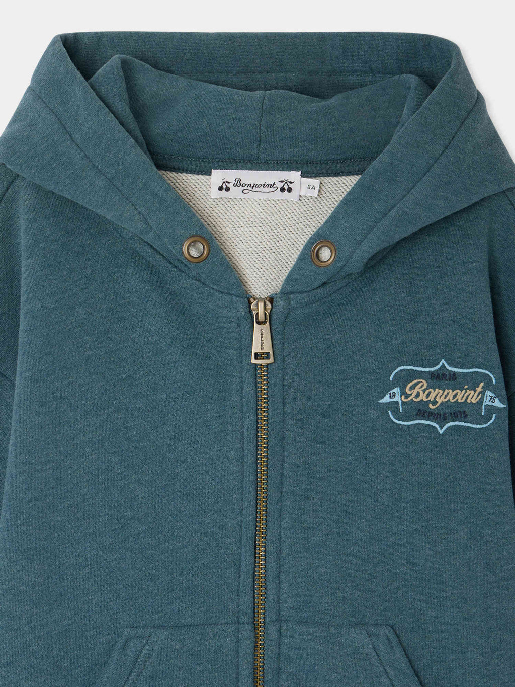Sweat à capuche vert émeraude en coton biologique