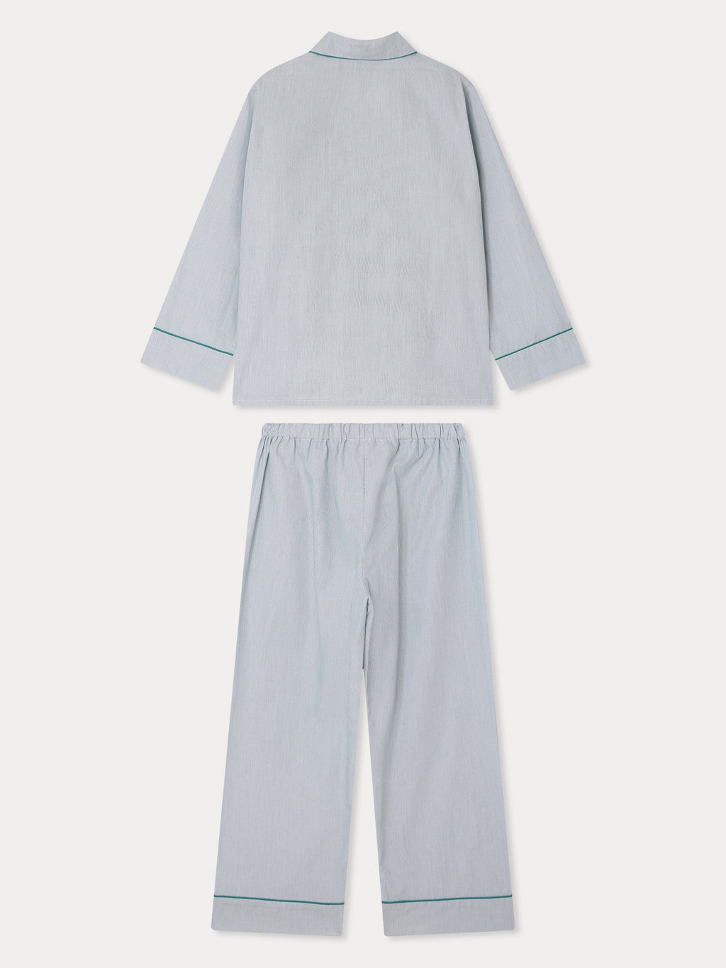 Pyjama chemise en satin avec passepoil contrastant