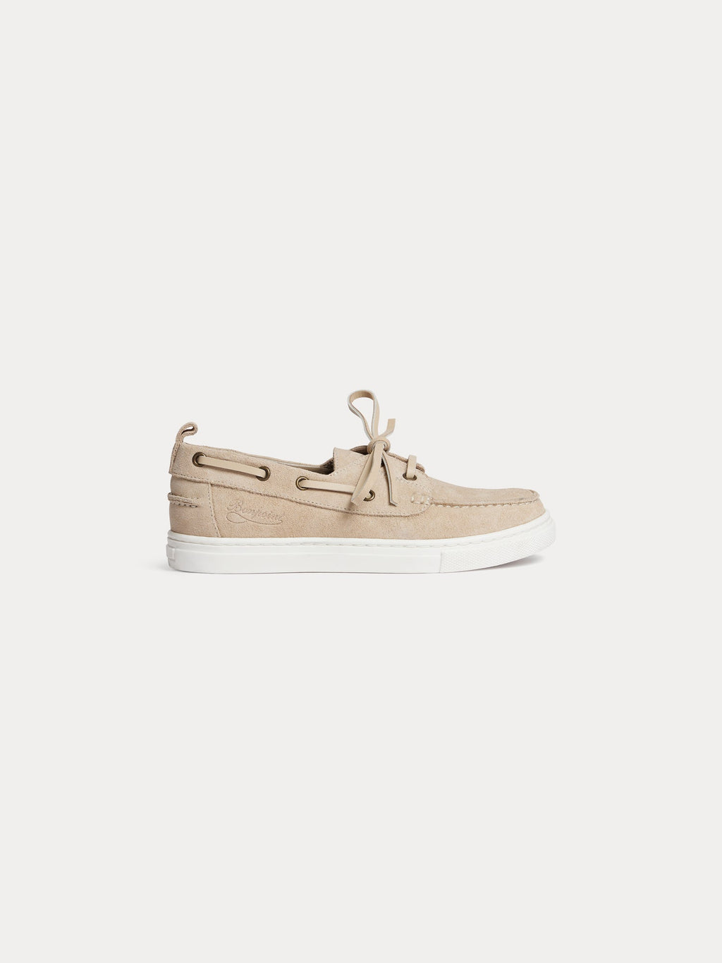 chaussures bateau en cuir suédé