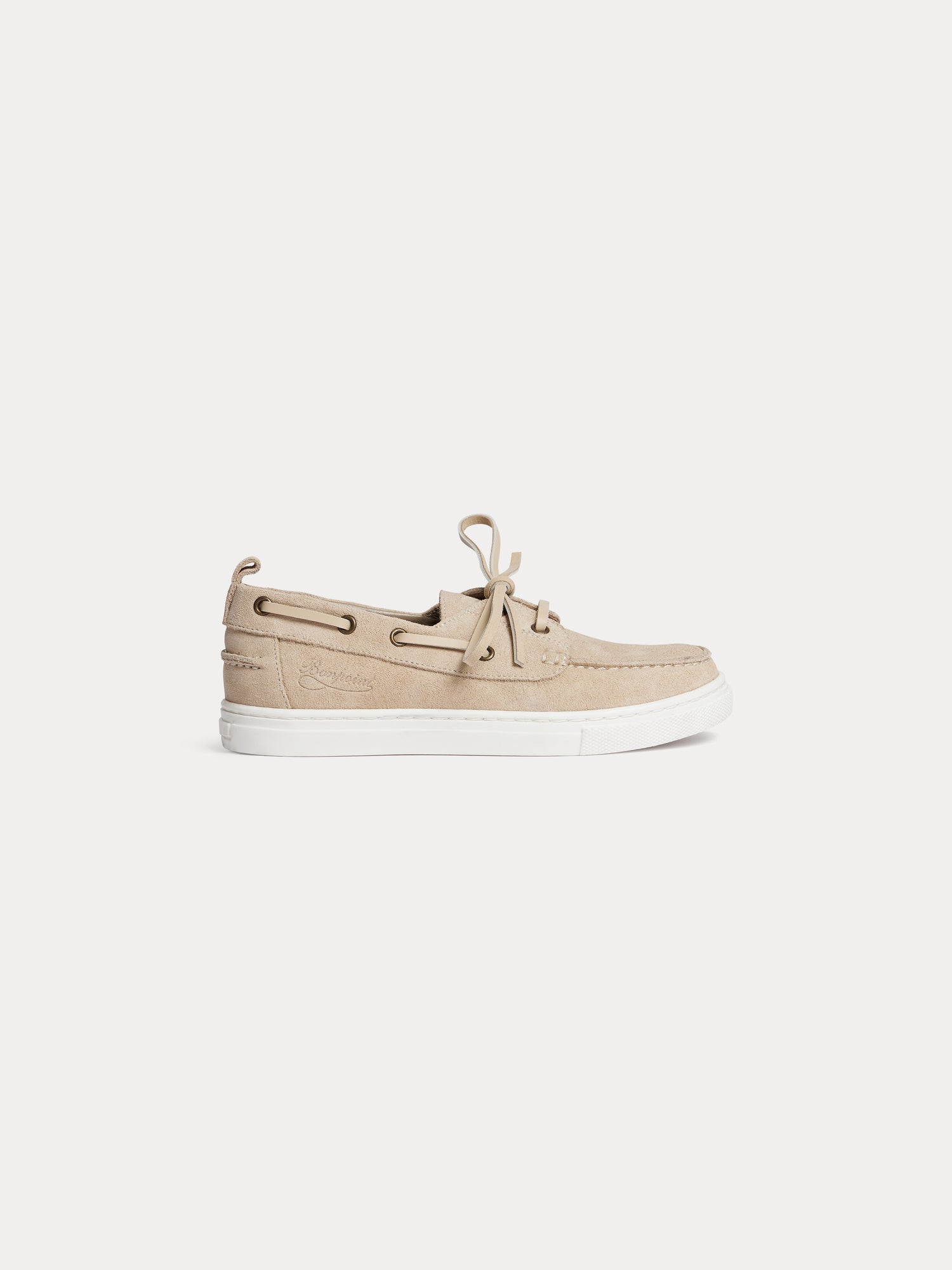 chaussures bateau en cuir suédé