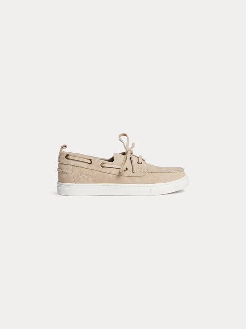 chaussures bateau en cuir suédé