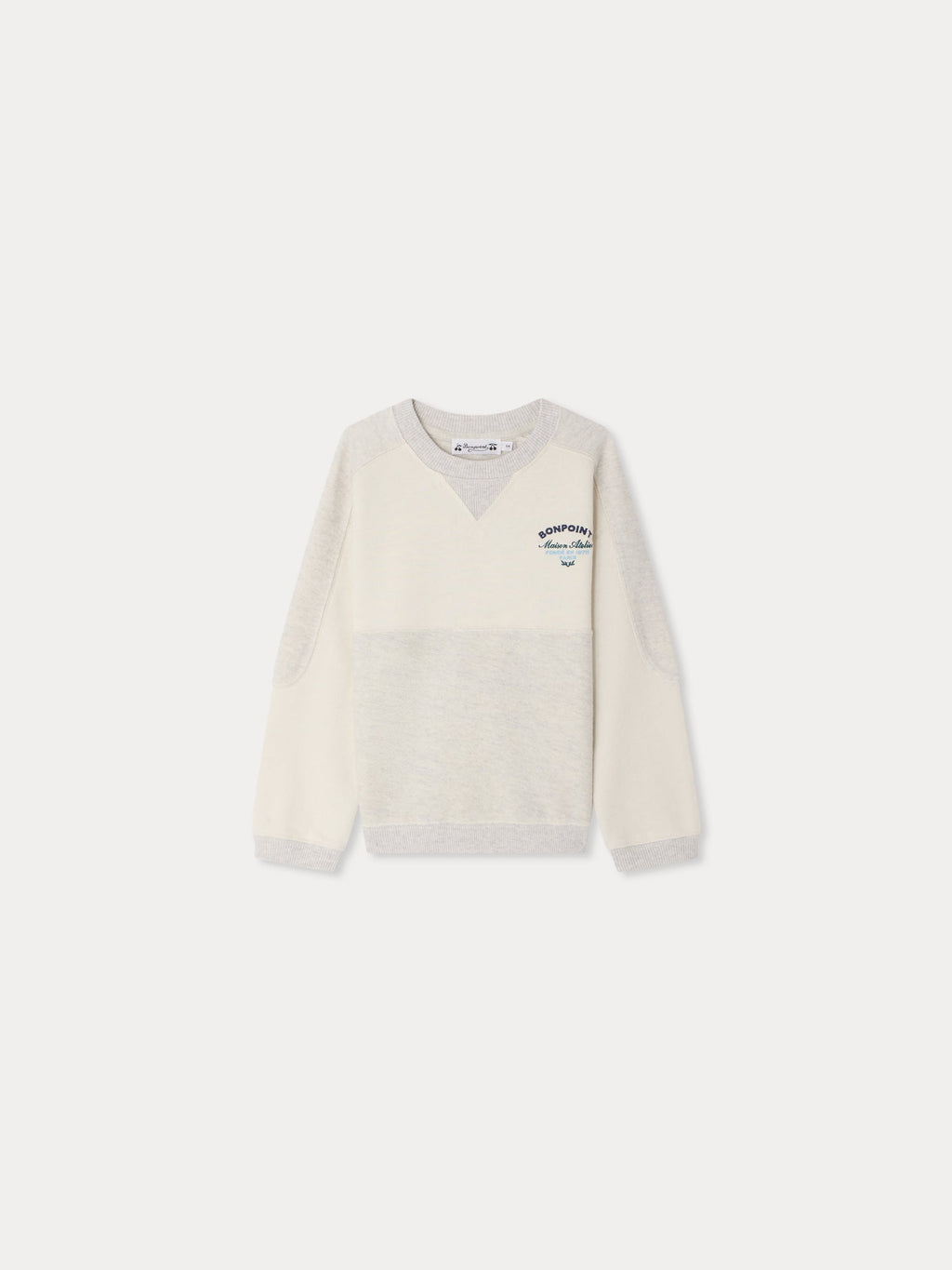 sweat-shirt gris chiné brodé