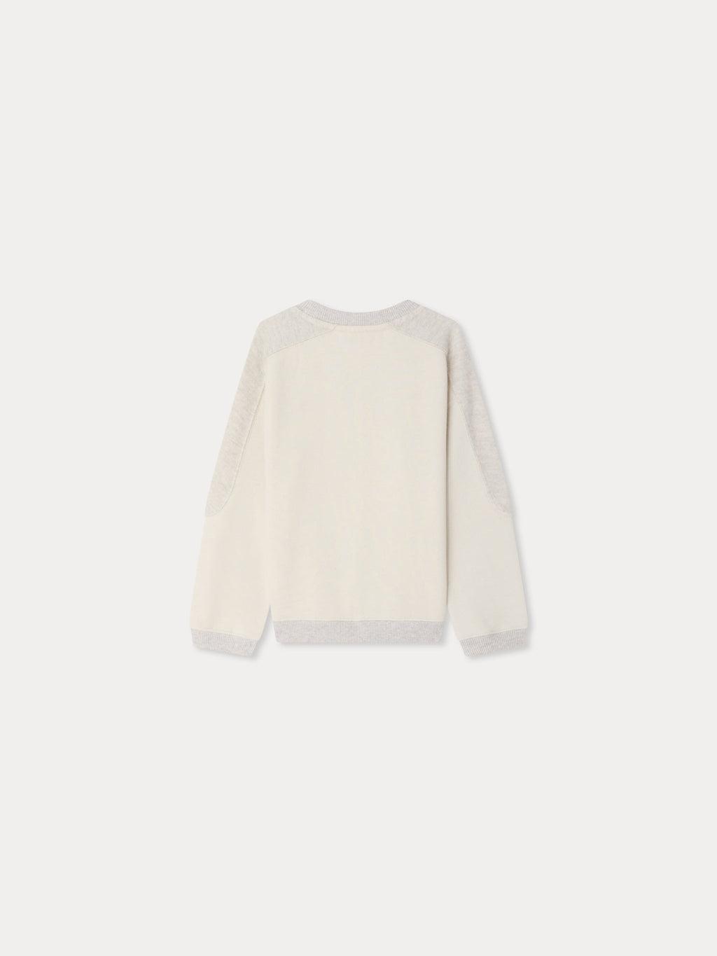 sweat-shirt gris chiné brodé