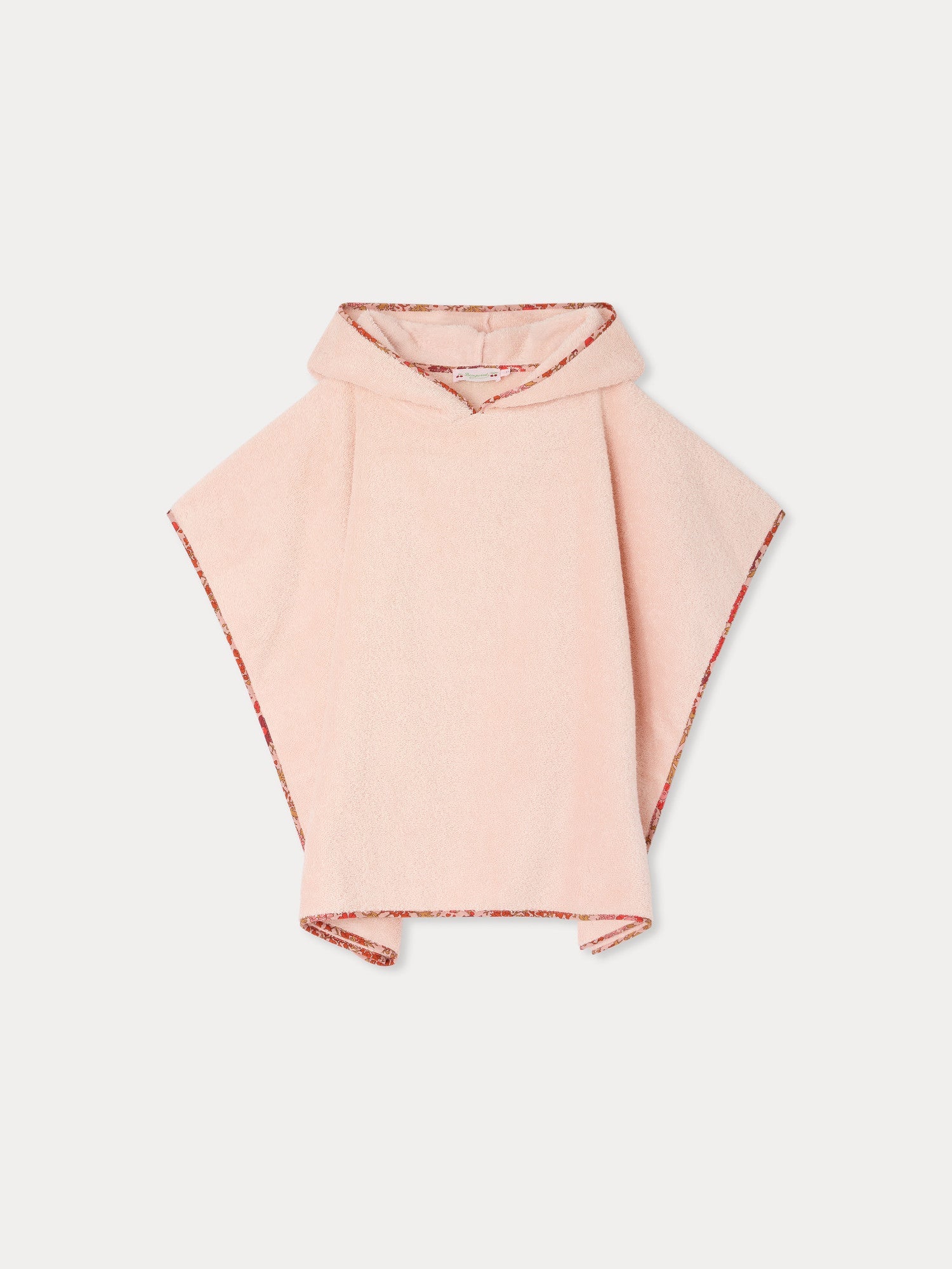 poncho de bain en coton biologique avec biais en tissu