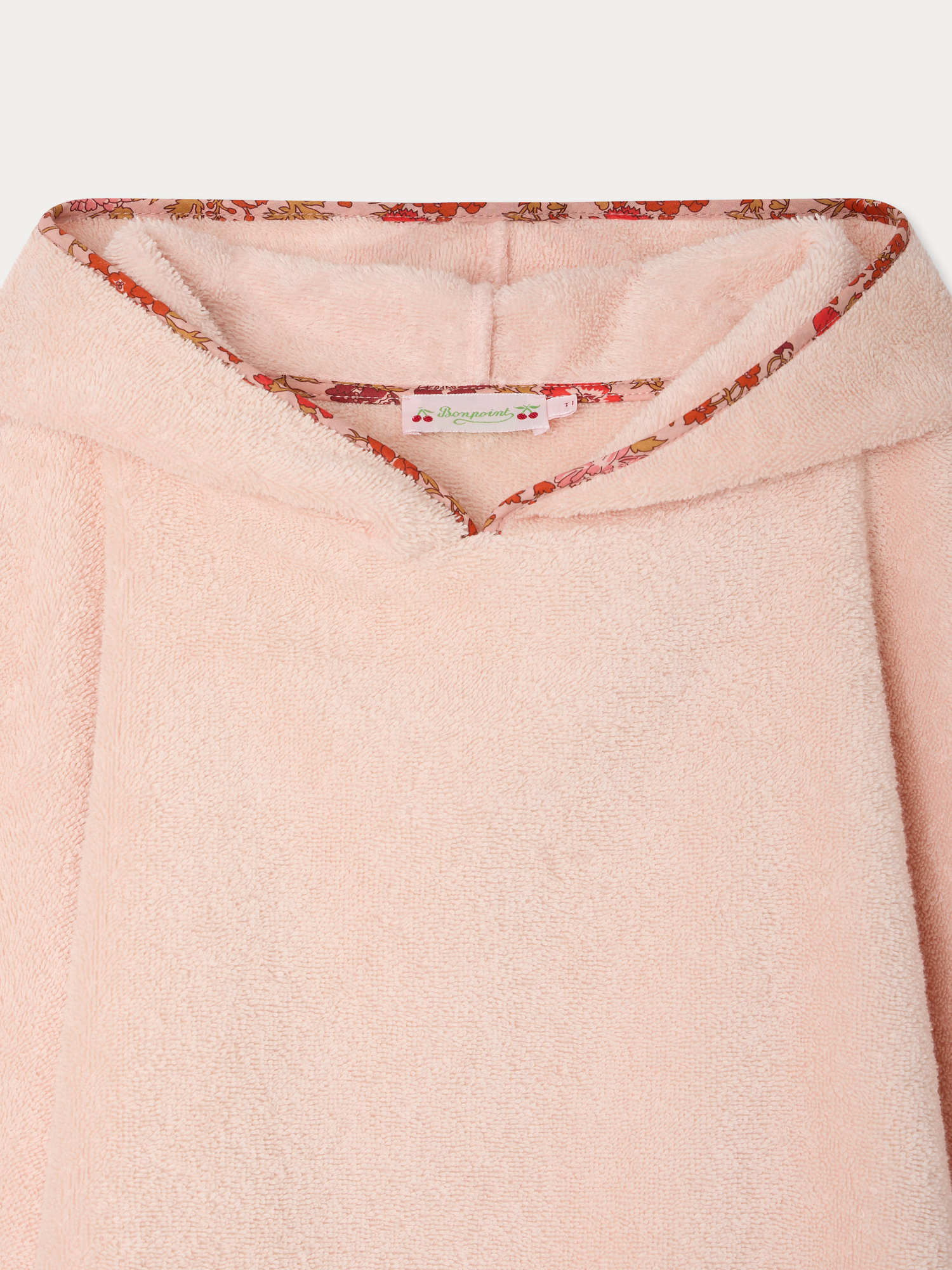 poncho de bain en coton biologique avec biais en tissu
