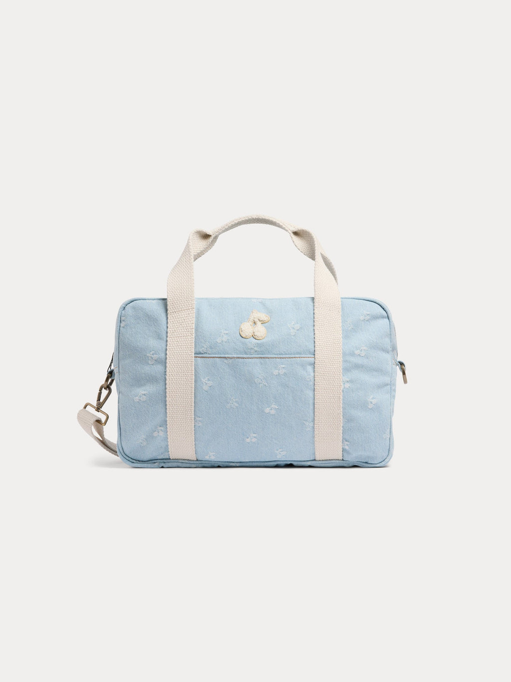 sac bowling en jean jacquard cerise
