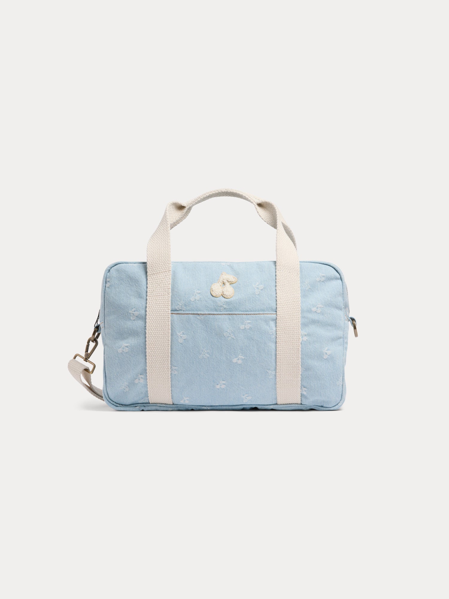 sac bowling en jean jacquard cerise