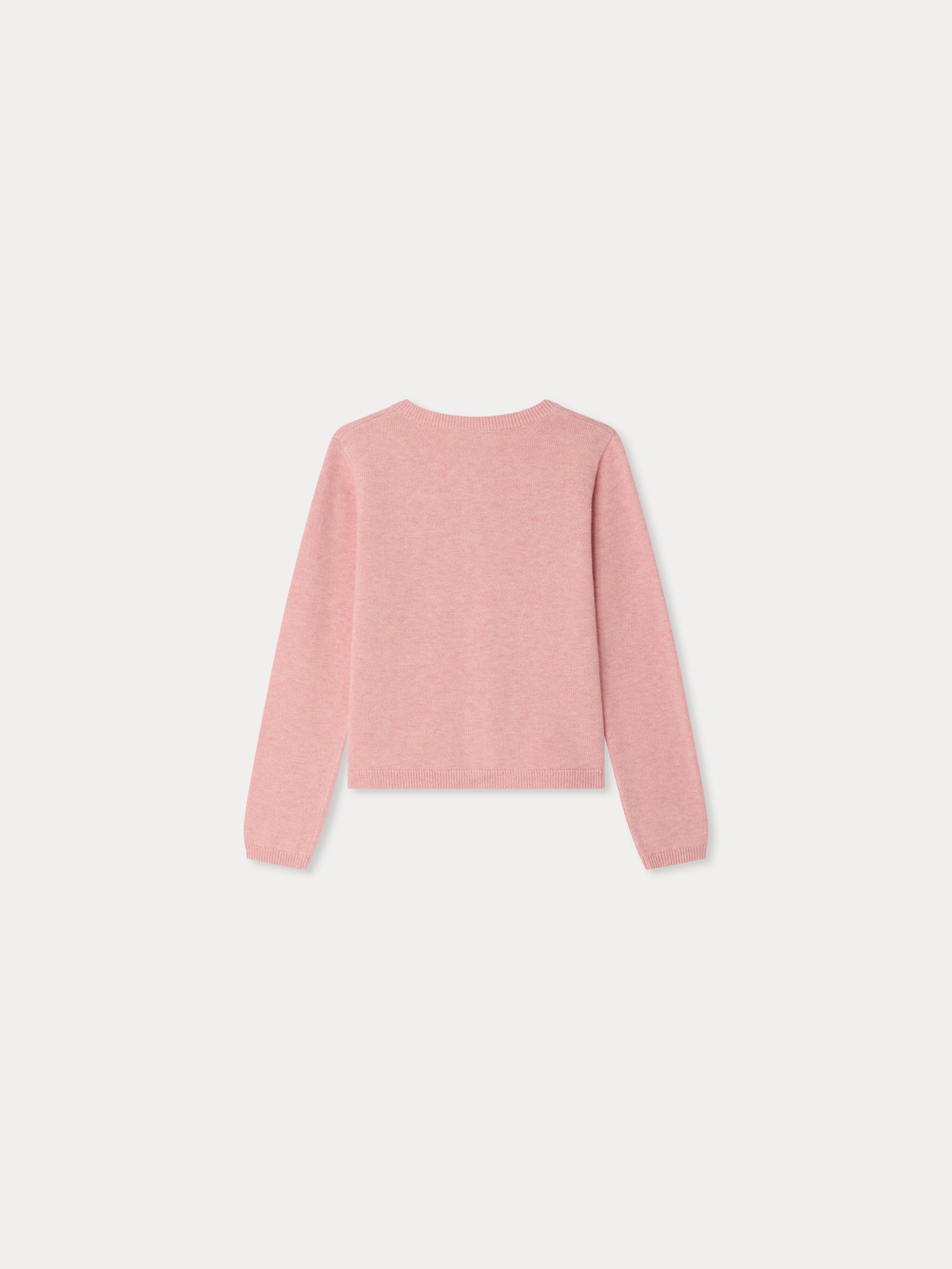 cardigan à col rond et cerises brodées à la main