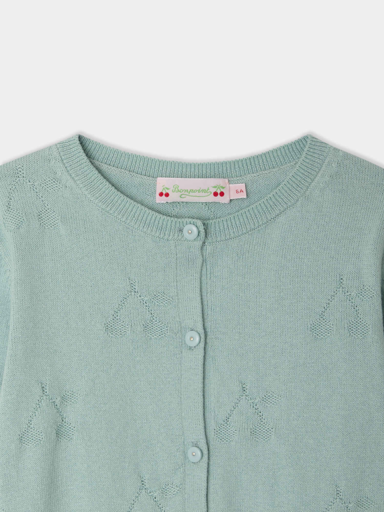 cardigan en coton biologique avec une jolie maille cerise