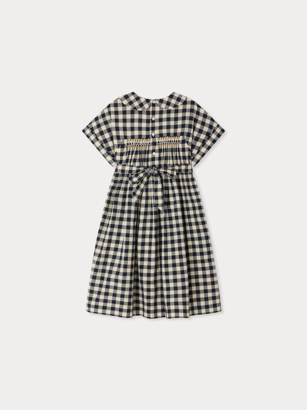 robe smockée et brodée à la main