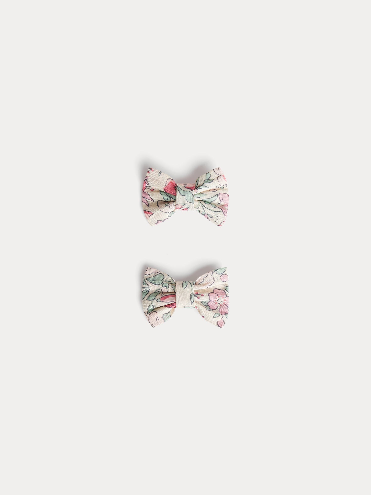 barrettes en tissu de coton biologique framboise