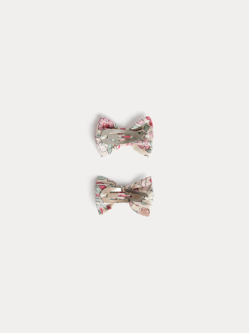 barrettes en tissu de coton biologique framboise