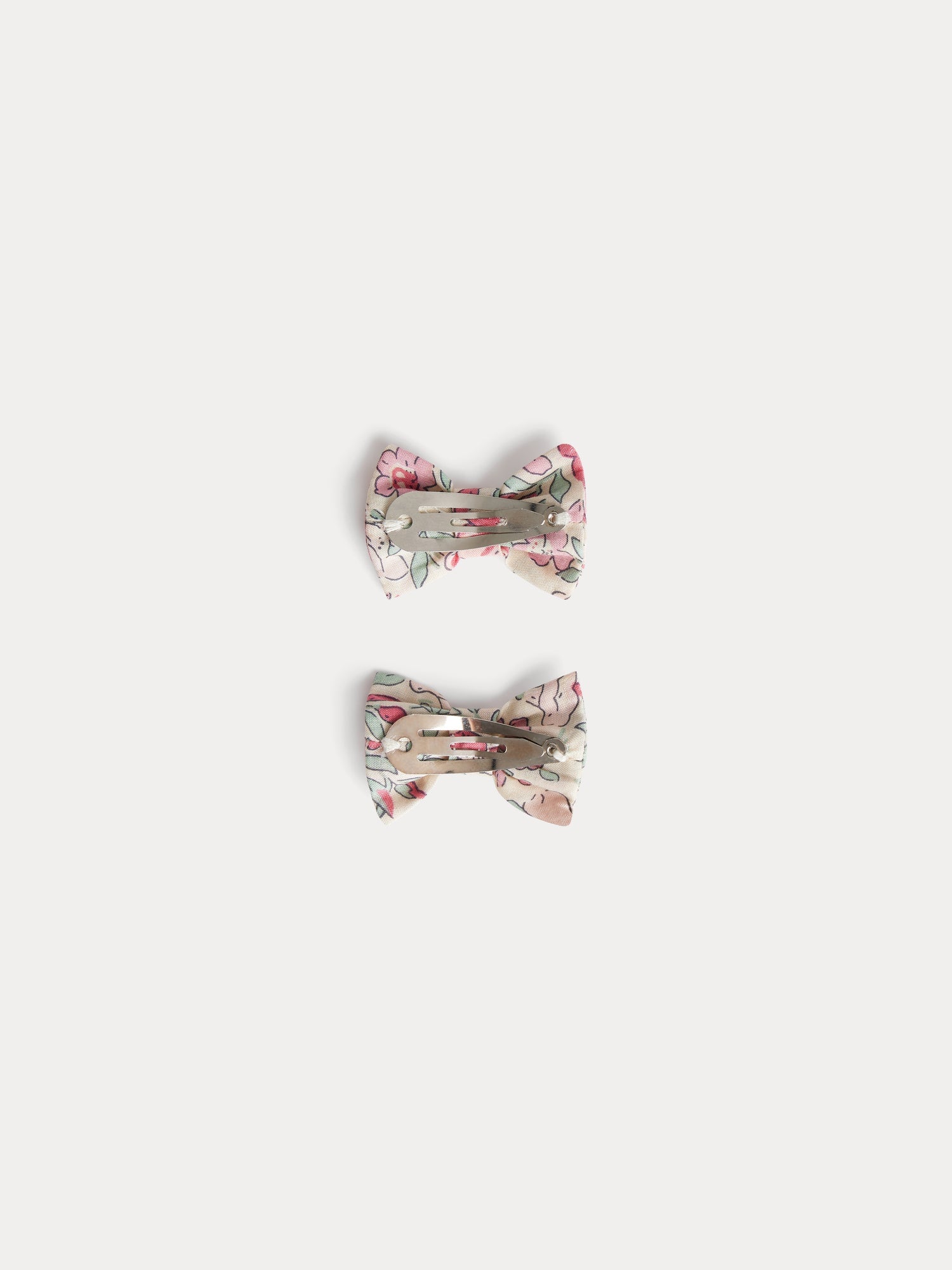 barrettes en tissu de coton biologique framboise