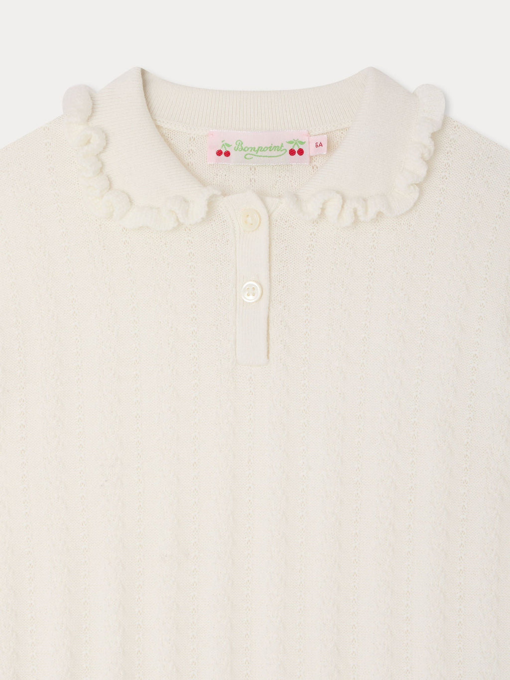 Chandail en tricot pointelle en coton biologique