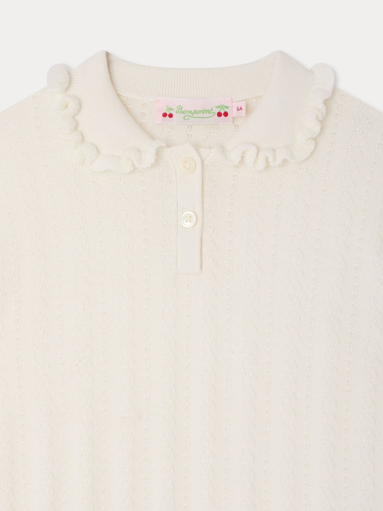 Chandail en tricot pointelle en coton biologique