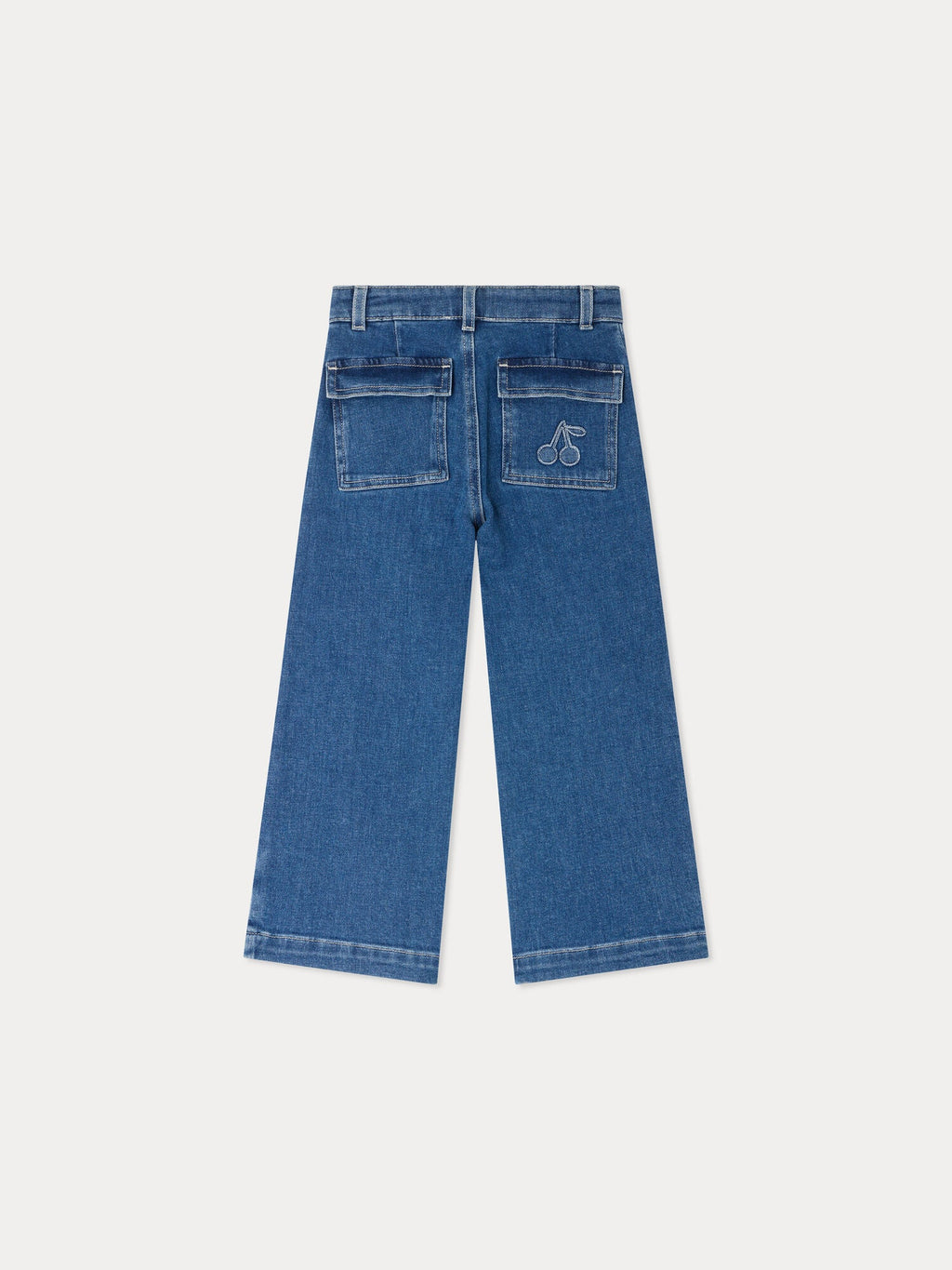 pantalon en jean ample en coton biologique bleu moyen
