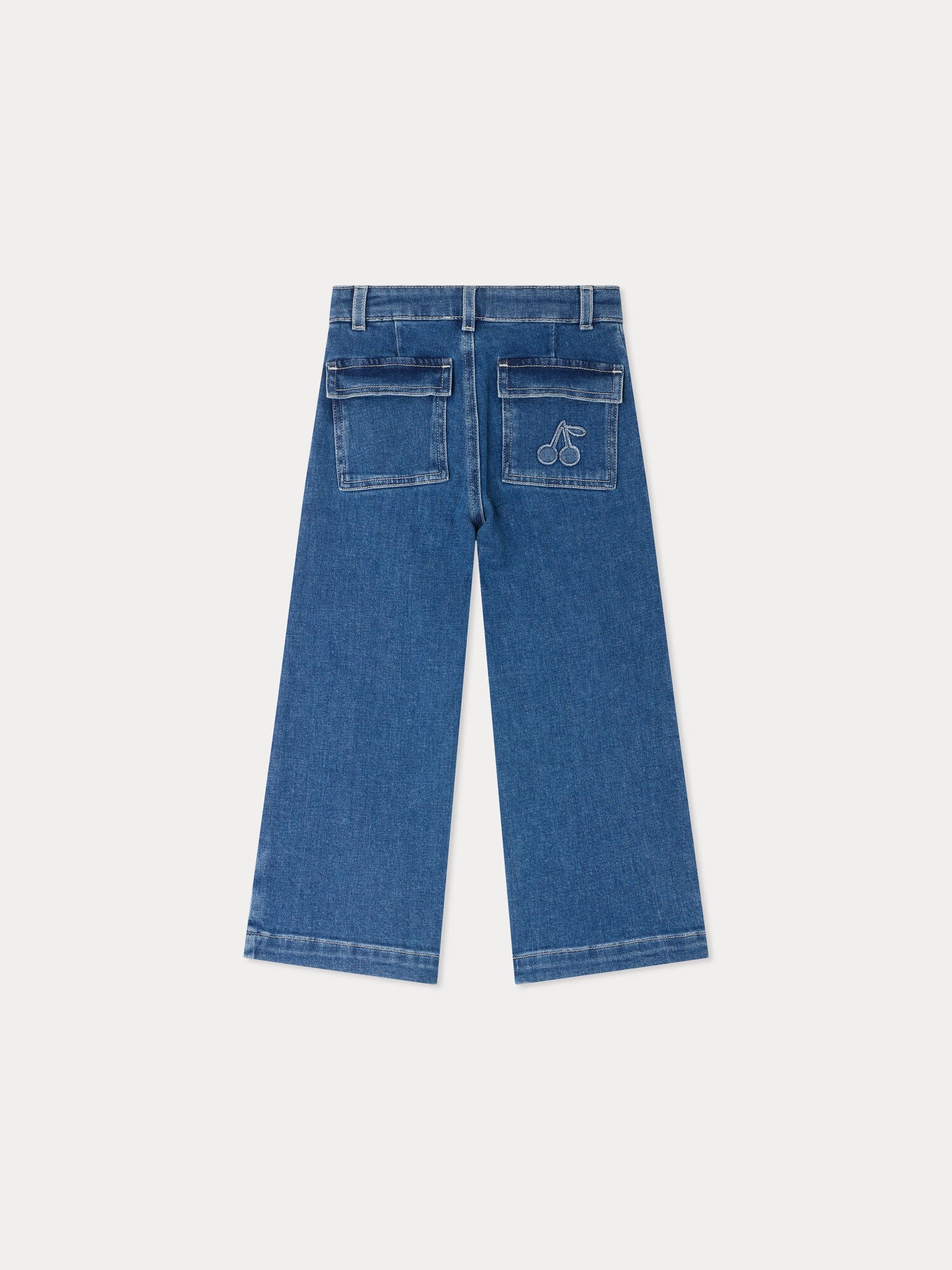 pantalon en jean ample en coton biologique bleu moyen