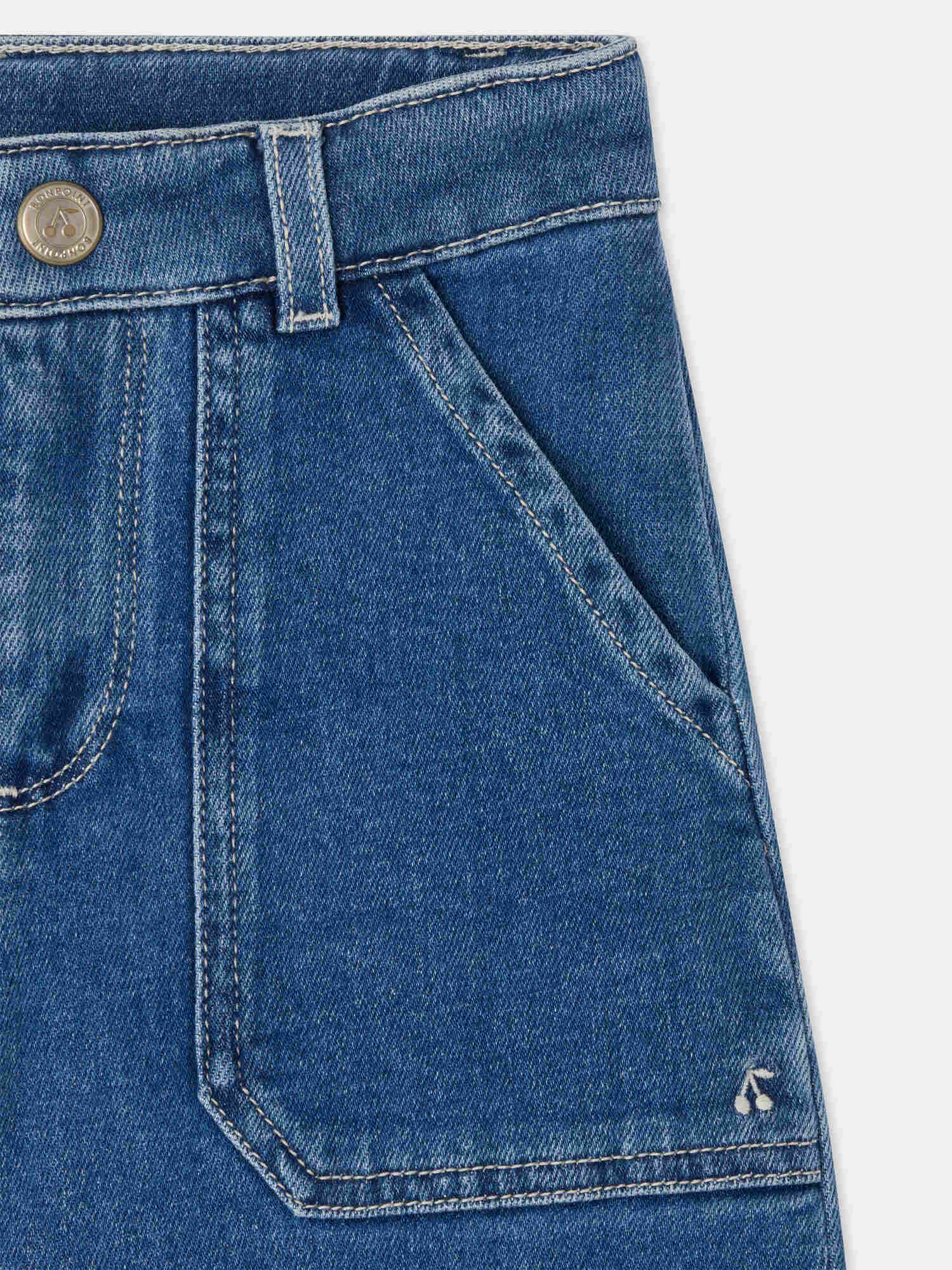pantalon en jean ample en coton biologique bleu moyen