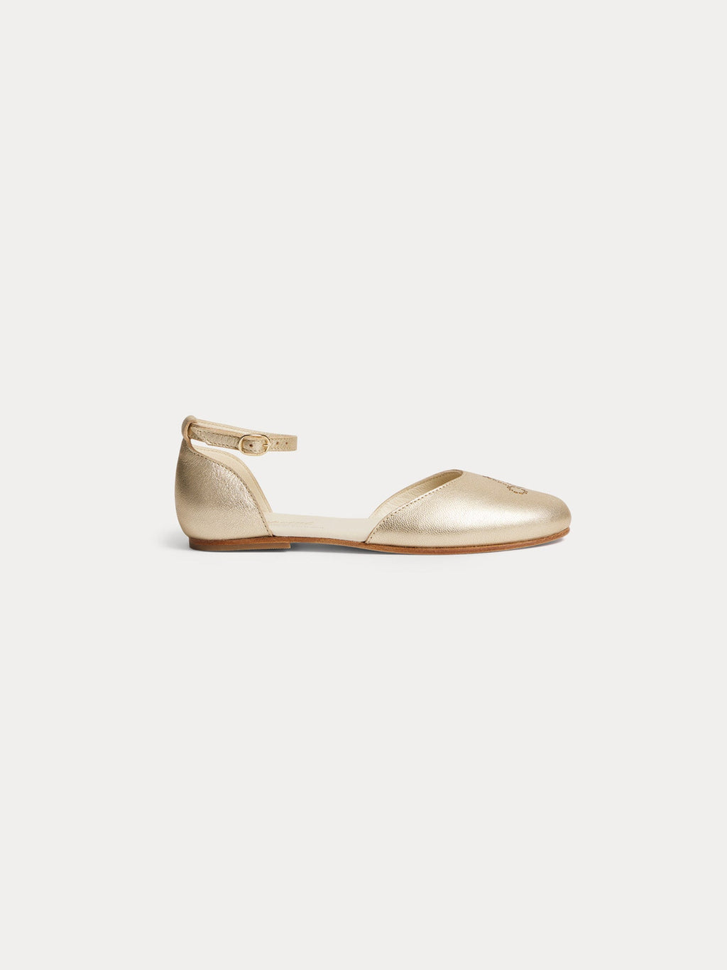 ballerines en cuir doré