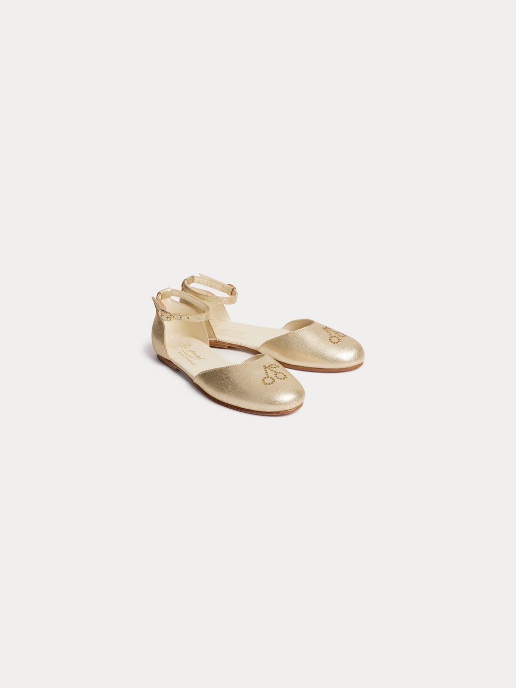 ballerines en cuir doré