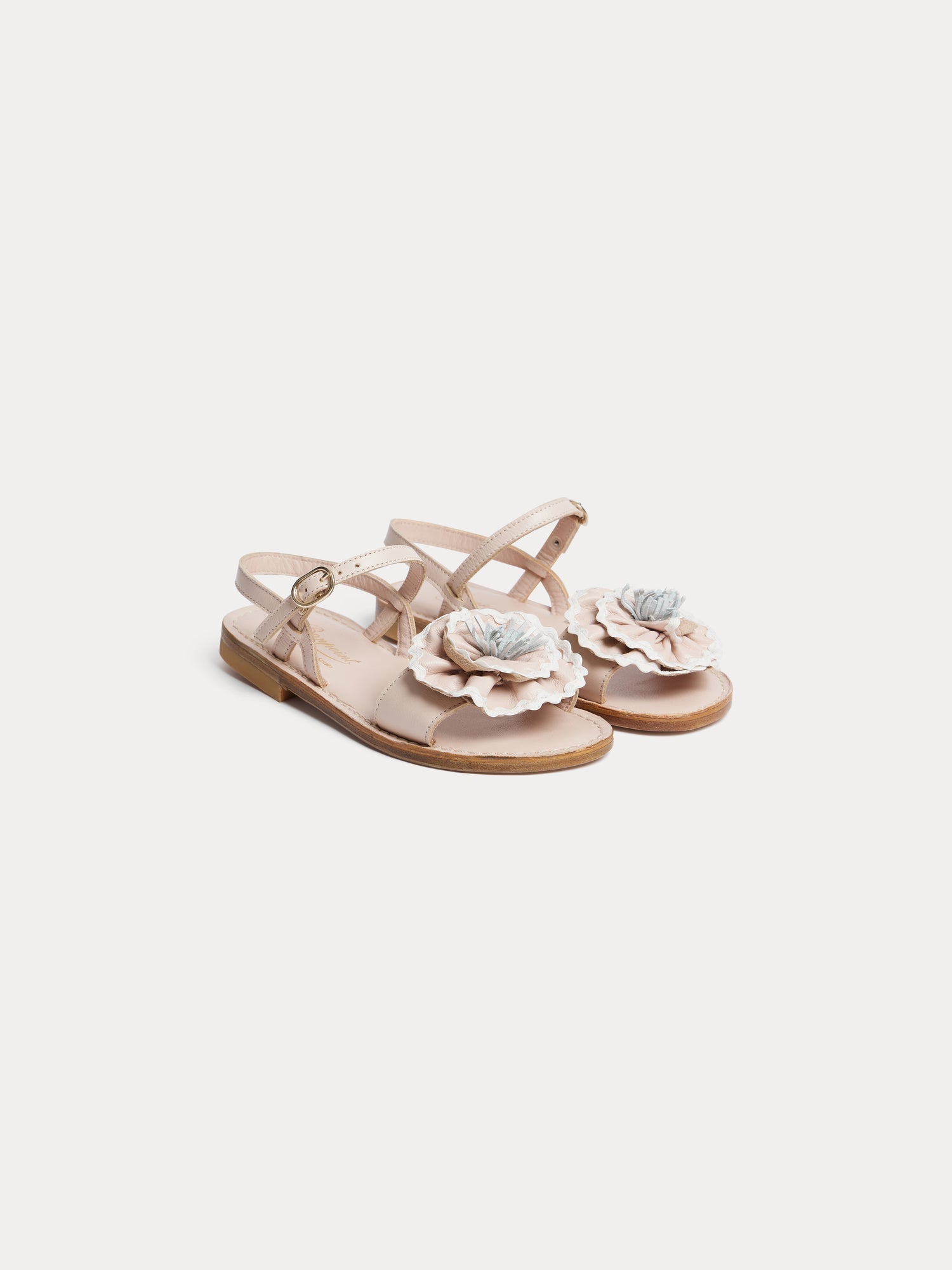 sandales en cuir bicolores