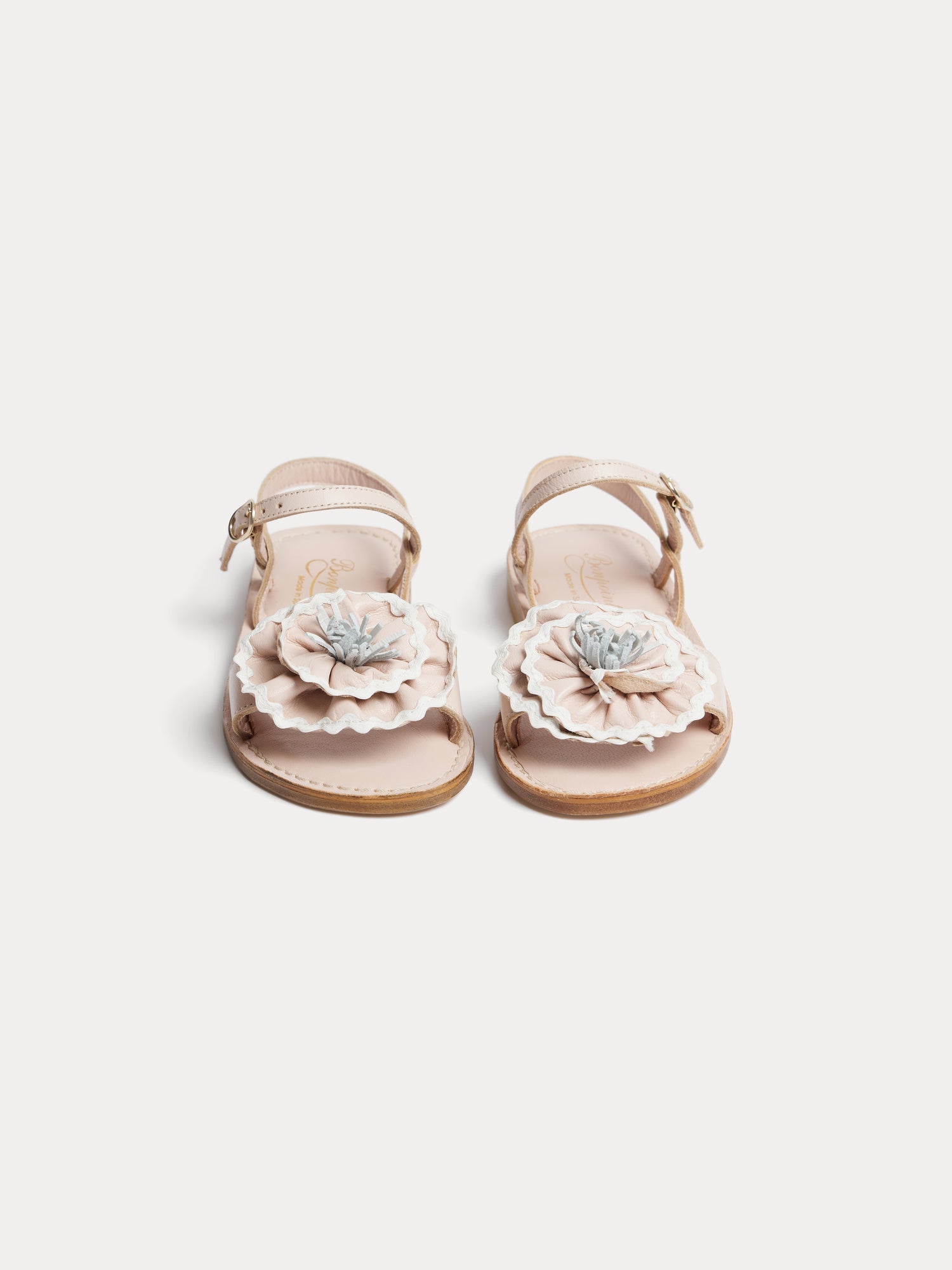 sandales en cuir bicolores