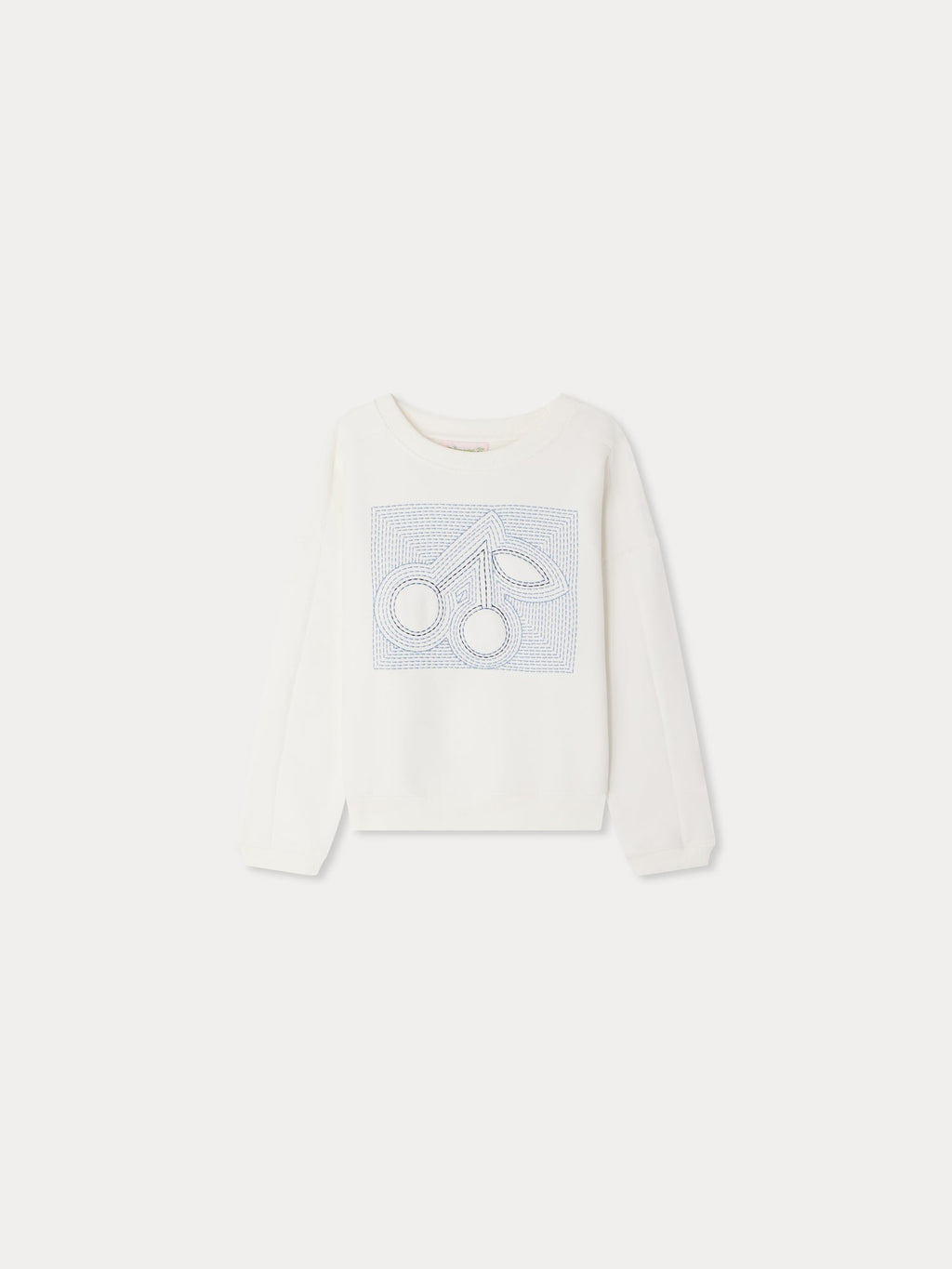 sweat-shirt brodé d'une cerise en coton biologique
