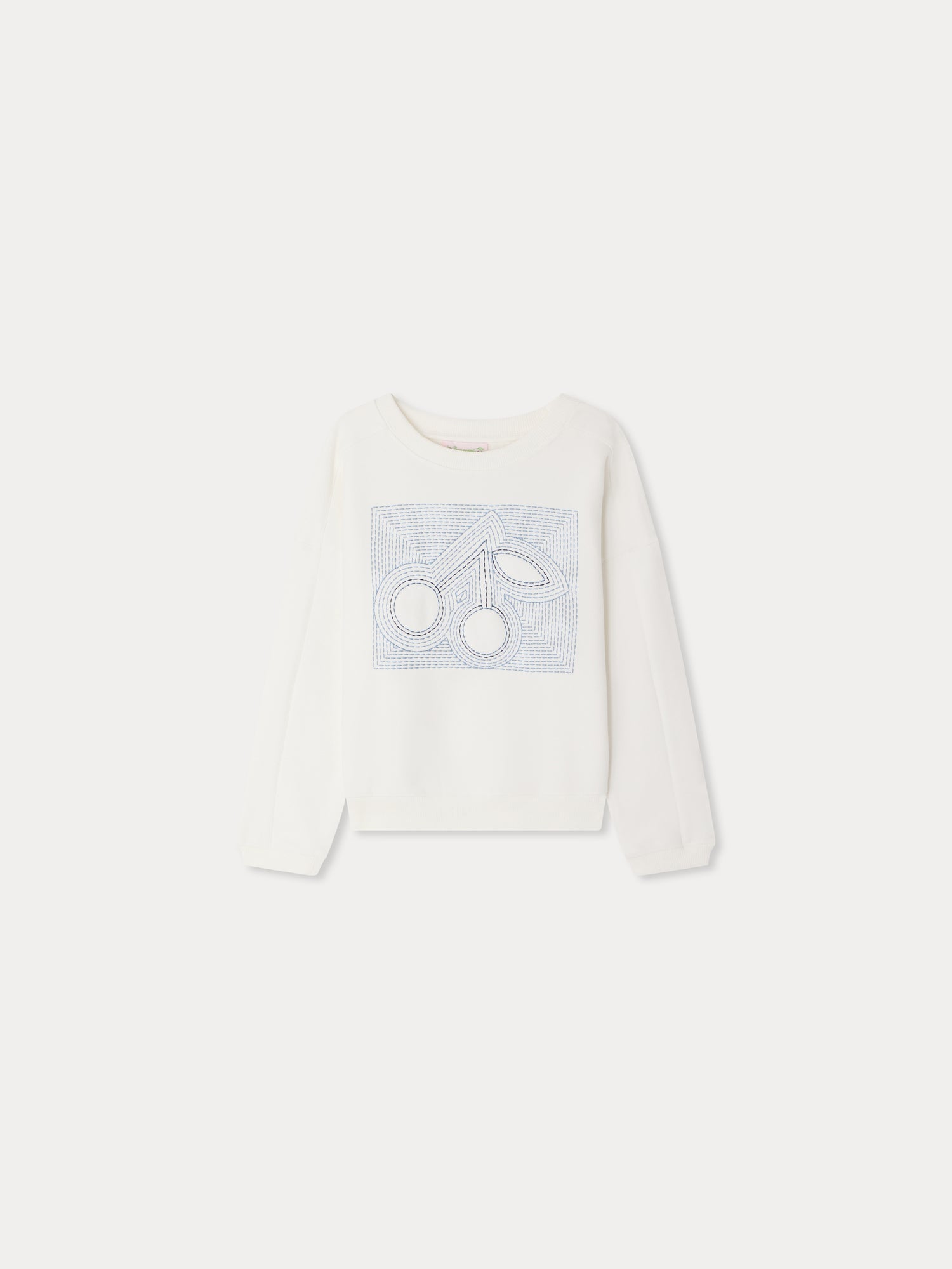 sweat-shirt brodé d'une cerise en coton biologique
