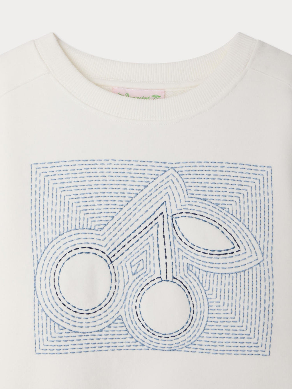 sweat-shirt brodé d'une cerise en coton biologique