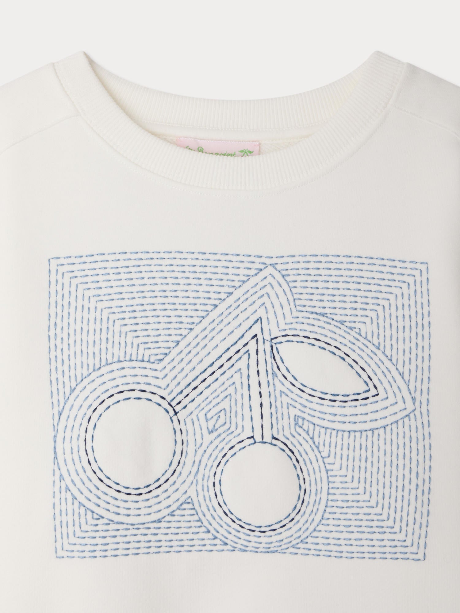 sweat-shirt brodé d'une cerise en coton biologique