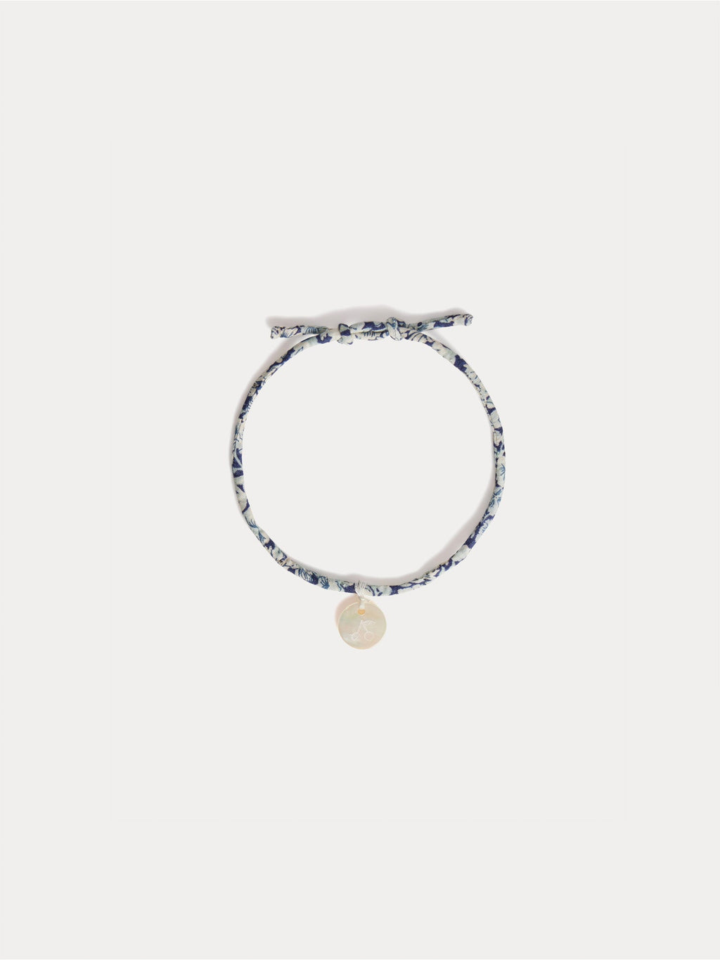 bracelet fleur bleue en tissu de coton biologique